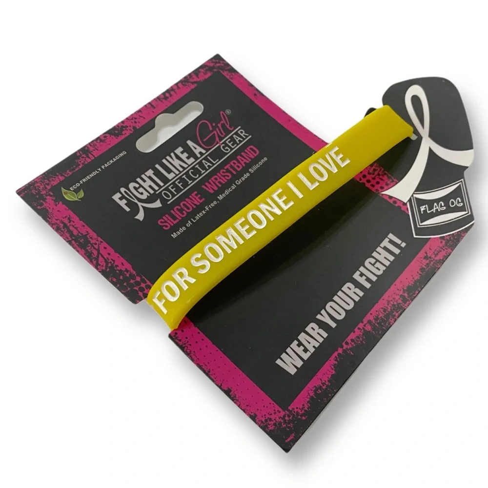 FLAGOG, Fight Like a Girl, Endometriosis Awareness, Silicone Wristband, Unisex
